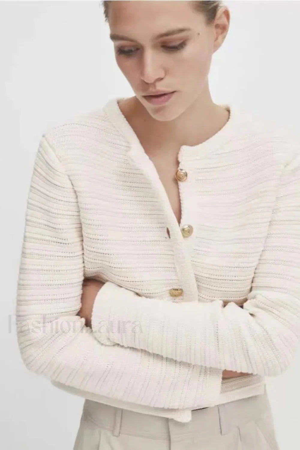 Textured Knit Button Cardigan Main image