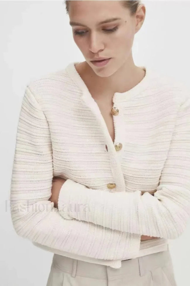 Textured Knit Button Cardigan Main image