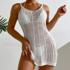 Textured Round Collar Slip Cover Up
