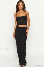 The Moment Top Charming + Skirt Set S / Black