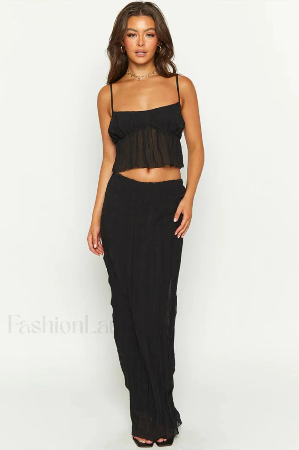 The Moment Top Charming + Skirt Set S / Black
