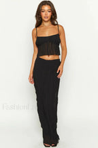The Moment Top Charming + Skirt Set S / Black