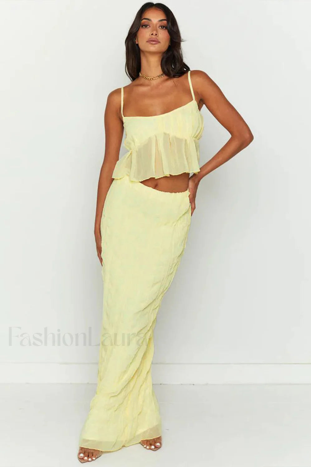 The Moment Top Charming + Skirt Set S / Buttercup