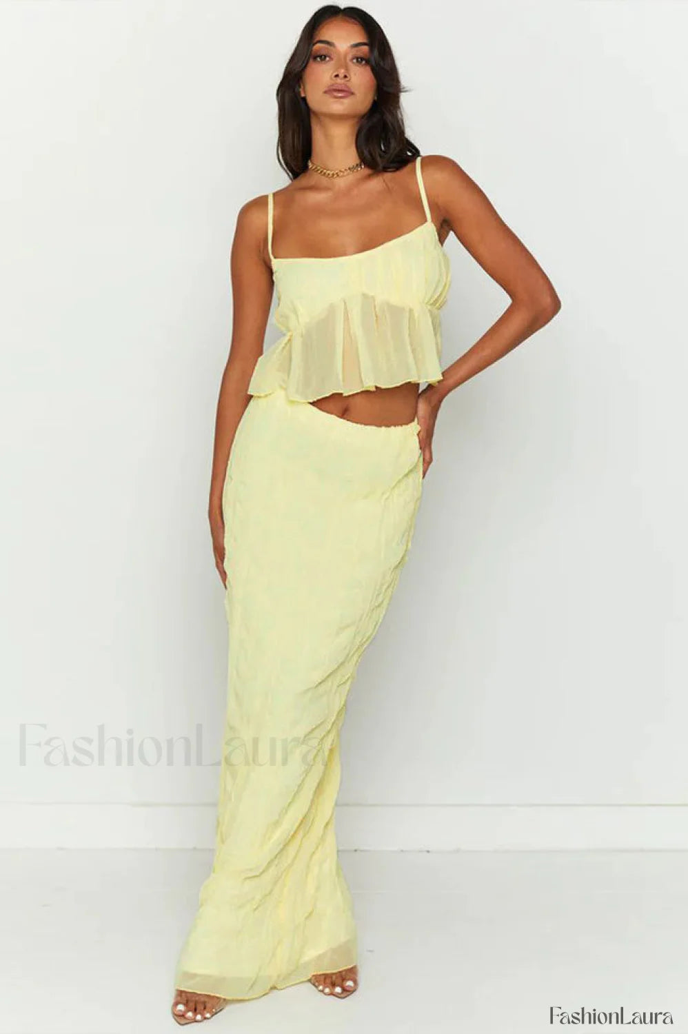 The Moment Top Charming + Skirt Set S / Buttercup