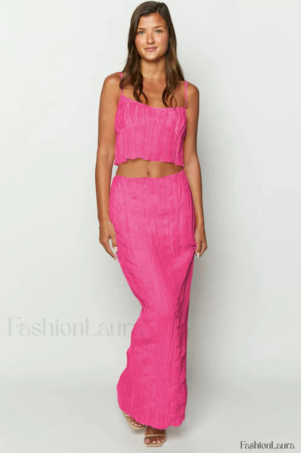 The Moment Top Charming + Skirt Set S / Candy Pink
