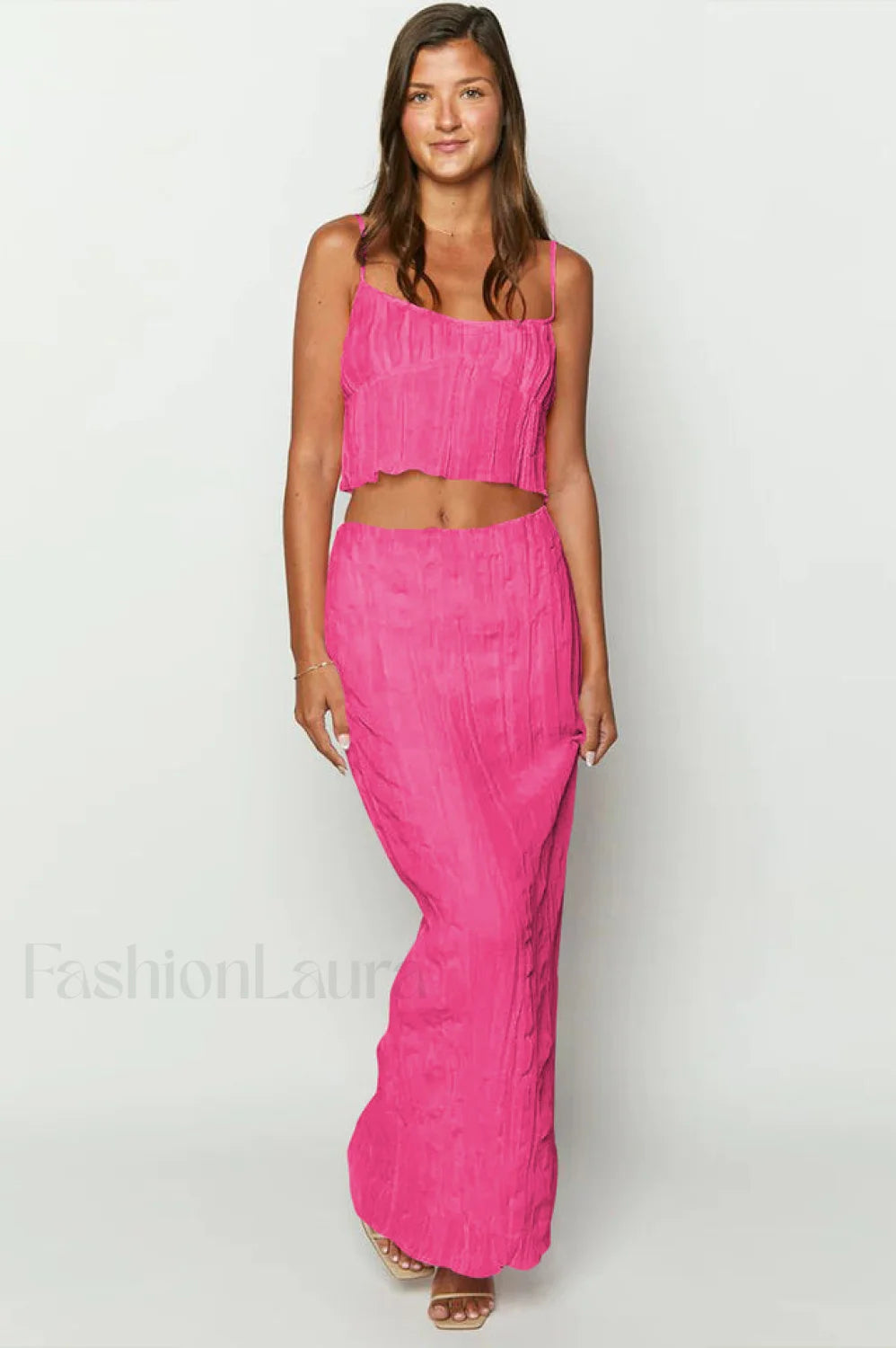 The Moment Top Charming + Skirt Set S / Candy Pink