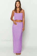 The Moment Top Charming + Skirt Set S / Lavender