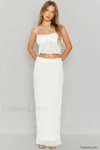 The Moment Top Charming + Skirt Set S / White