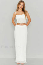 The Moment Top Charming + Skirt Set S / White