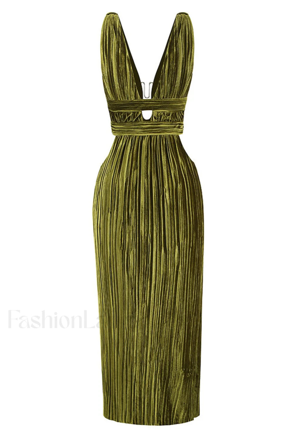 Thyme Velvet Stylish Slit Midi Dress