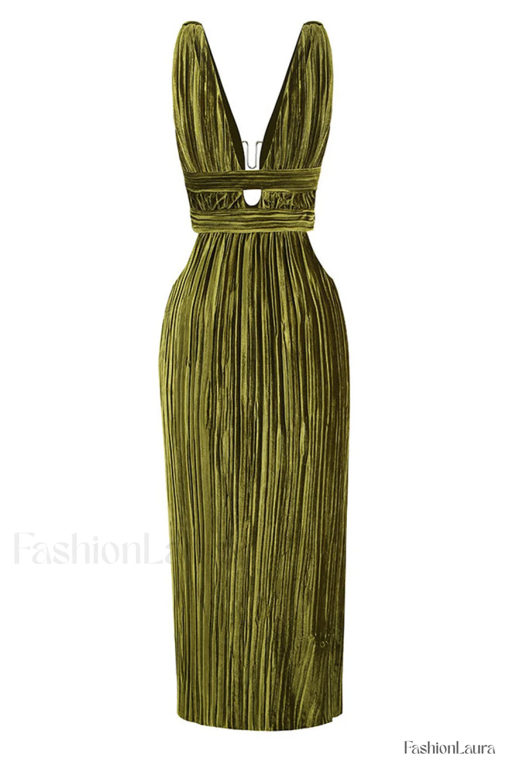 Thyme Velvet Stylish Slit Midi Dress