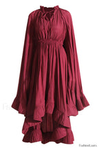 Tie Detailed Stylish Ruffled Crepe Dress