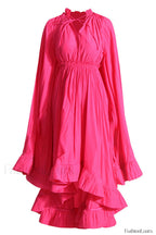 Tie Detailed Stylish Ruffled Crepe Dress