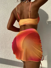 Tie Dye Cover Up Skirt Three Piece Set