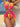 Tie-Dye Striped Dress Bikini Three Piece Set Secondary image