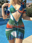 Tie Dye Underwired Dress Bikini Three Piece Set Tie Dye / S