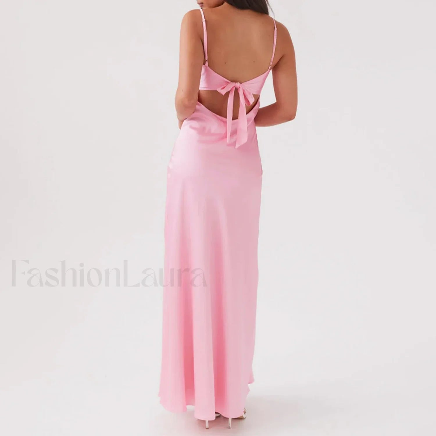 Tie Front Backless Cami Maxi Dress Secondary image