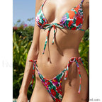 Tie Side Floral Print Bikini Set floral / S