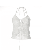 Tie Strap Broderie Lace Corset Top Tops&Tees