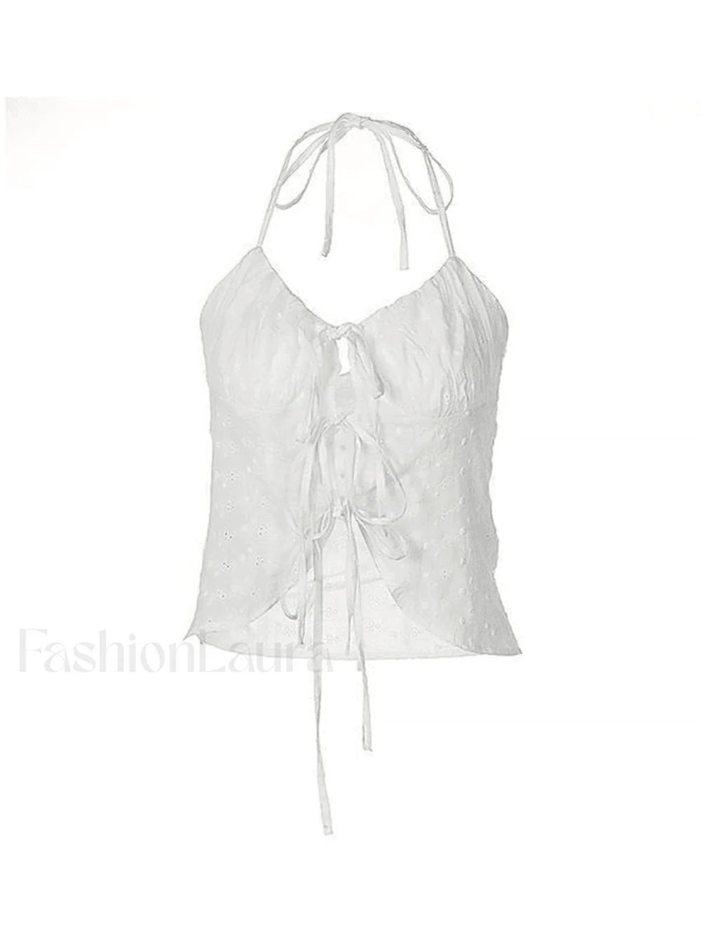 Tie Strap Broderie Lace Corset Top Tops&Tees