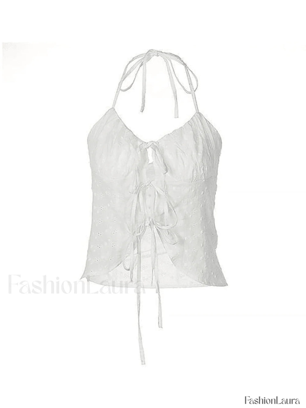 Tie Strap Broderie Lace Corset Top Tops&Tees