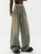 Tie Strap Seam Detail Boyfriend Jeans Jeans