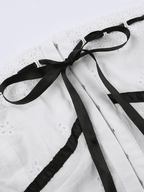 Tie Up Broderie Lace Bandeau Top Tops&Tees