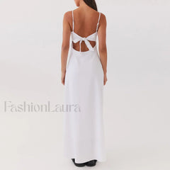 Tie up Spaghetti Cutout Maxi Dress