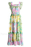 Tiered Patchwork Stylish Midi Dress S / Multi