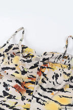 Tiger Pattern Hollow Strappy Sexy Hip Floral Dress