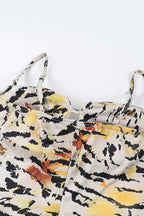 Tiger Pattern Hollow Strappy Sexy Hip Floral Dress