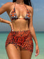 Tiger Print Halter Skirt Three Piece Set Tiger Print / S
