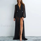 Transparent Chiffon Maxi Dress Style Cover up