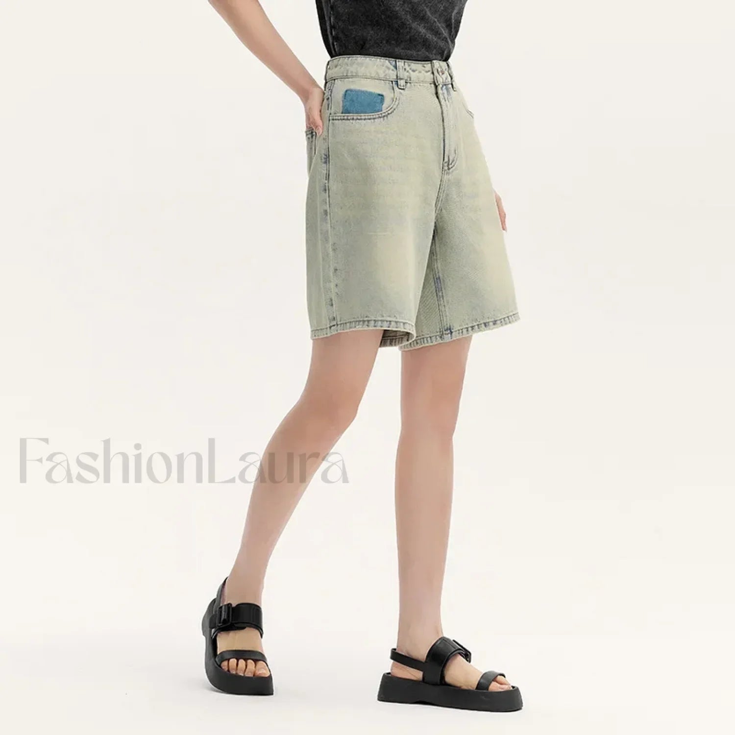 Trendy Bermuda Denim Street Style Short Secondary image