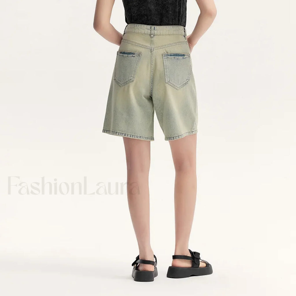 Trendy Bermuda Denim Street Style Short