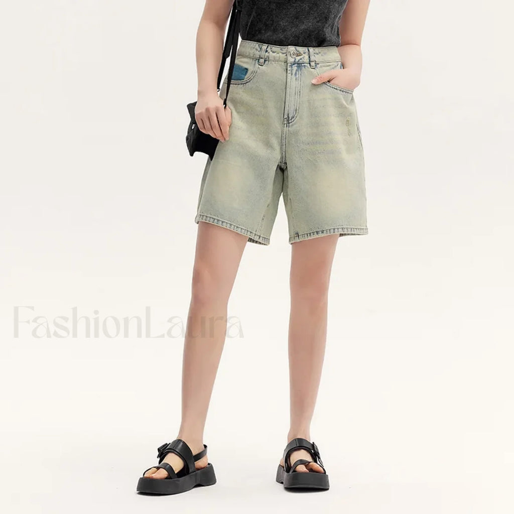 Trendy Bermuda Denim Street Style Short