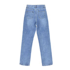 Trendy Cut Out High Waist Side Slit Wide Leg Jeans Blue XL / Blue Jeans