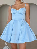 Tulle A Line Casual Floral Dress Blue / XS