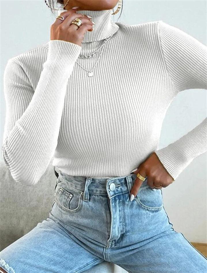 Turtleneck Ribbed Knit Sweater Secondary image