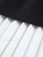Two Tone Pleated Long Skirt Skirts