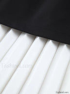 Two Tone Pleated Long Skirt Skirts