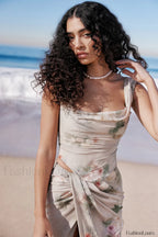 Una Vintage Floral Corset Graceful + Maxi Skirt Set
