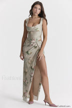 Una Vintage Floral Corset Graceful + Maxi Skirt Set