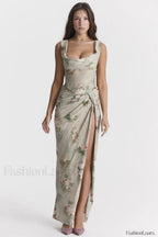 Una Vintage Floral Corset Graceful + Maxi Skirt Set XS / Floral