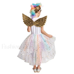 Unicorn Dance Rainbow Costume Ball Princess Girls Kid Party Birthday Dress Halloween Cosplay Costume