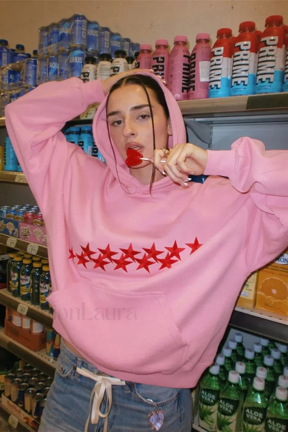 Unisex Star Print Hooded Hoodie