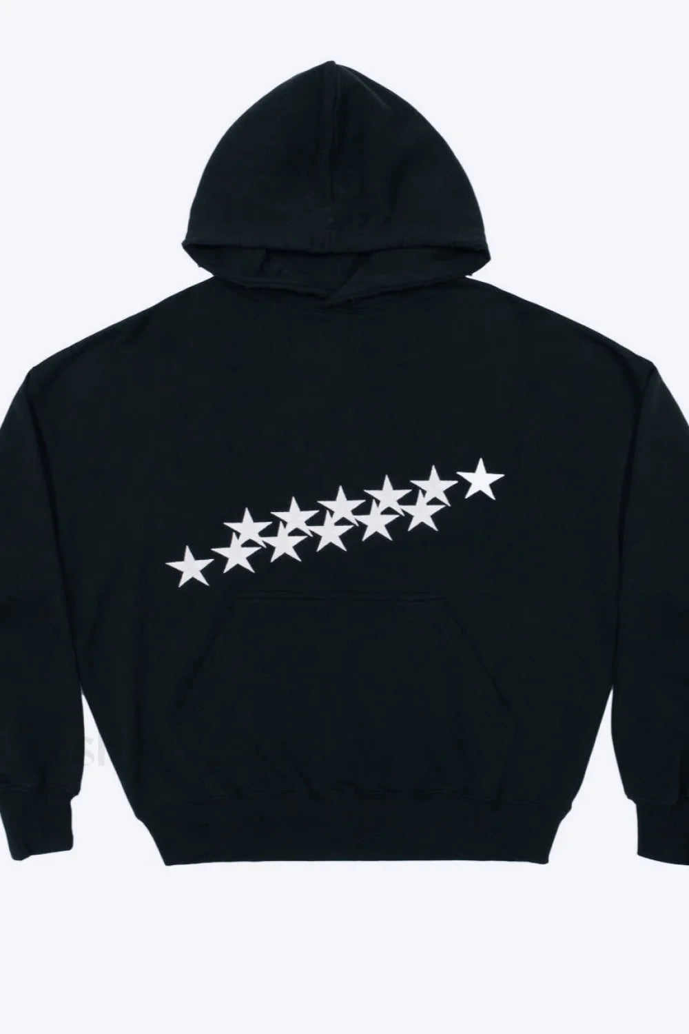 Unisex Star Print Hooded Hoodie Black / M