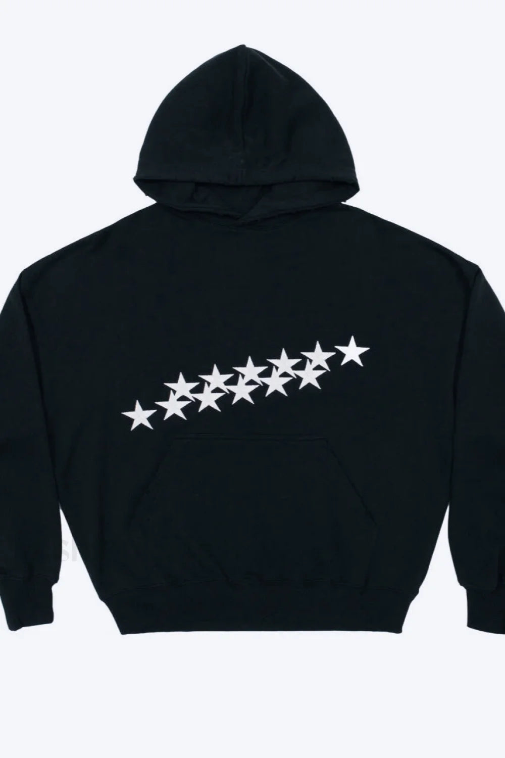 Unisex Star Print Hooded Hoodie Black / M