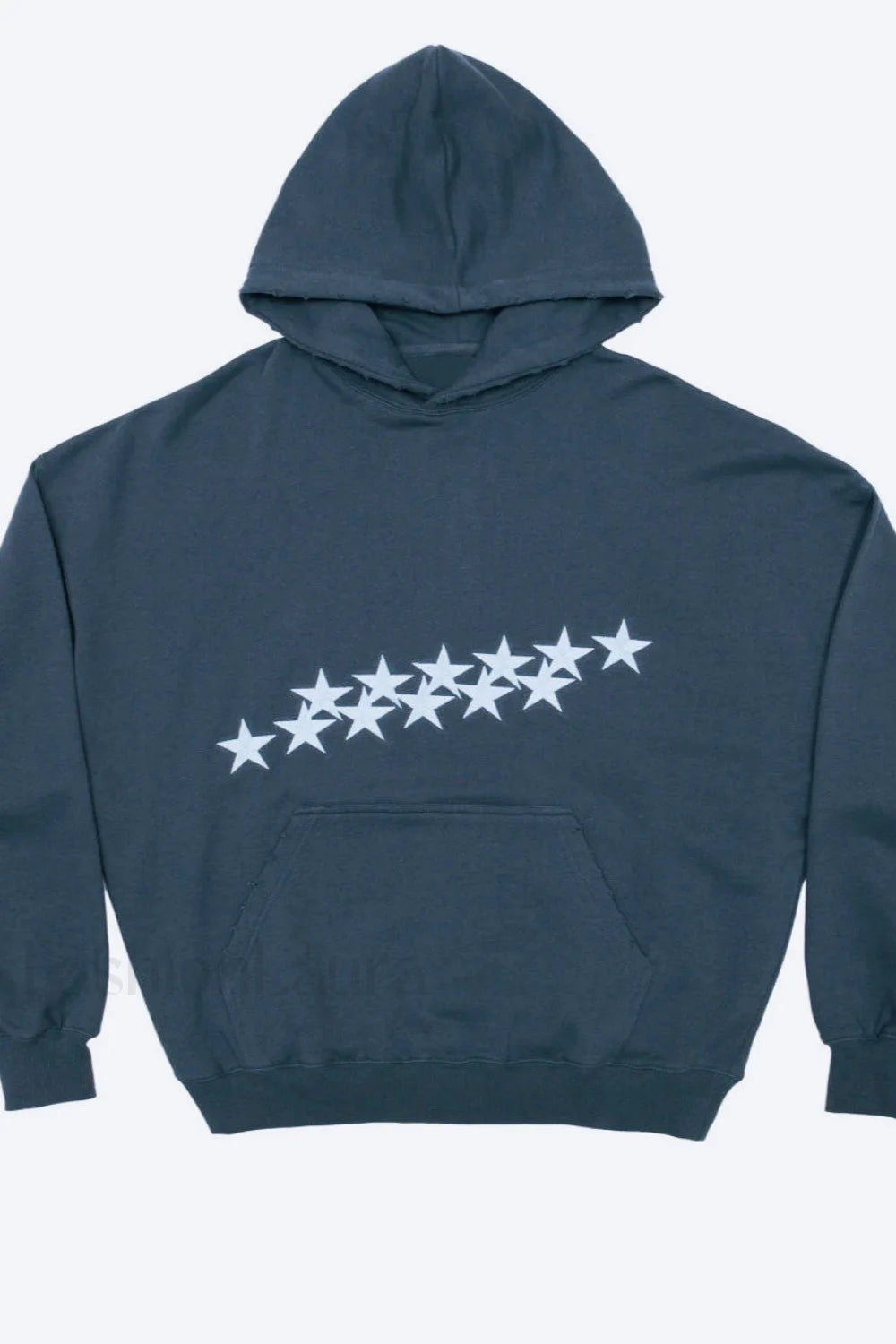 Unisex Star Print Hooded Hoodie Navy blue / M