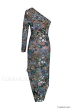 Uriela Sequin Stylish Embroidered Asymmetric Dress